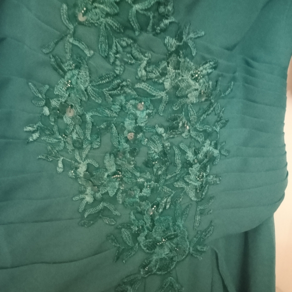 Aline gown with lace, sequins and cascading ruffles - Picture 9 of 11